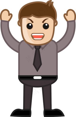 生气的老板办公室的公司的卡通人物