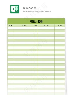 候选人名单