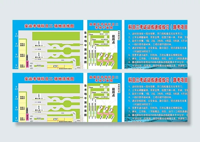 驾校模拟考试流线图图片cdr矢量模版下载