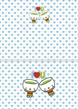 爱心和服碗仔卡通图片