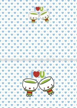 爱心和服碗仔卡通图片