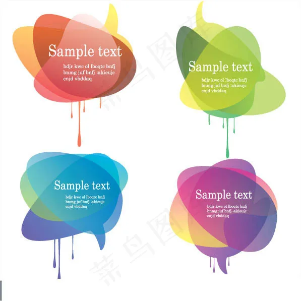 抽象花瓣广告标题素材eps,ai矢量模版下载