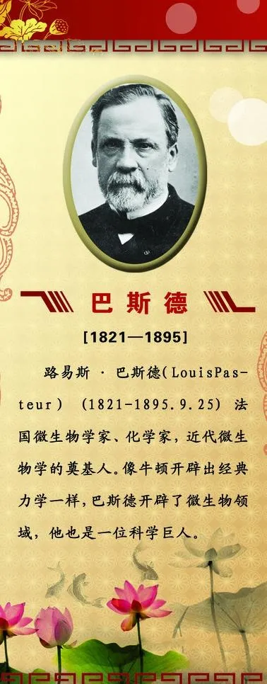 巴斯德 名人简介图片psd模版下载
