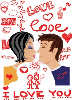 情人节约会背景矢量素材