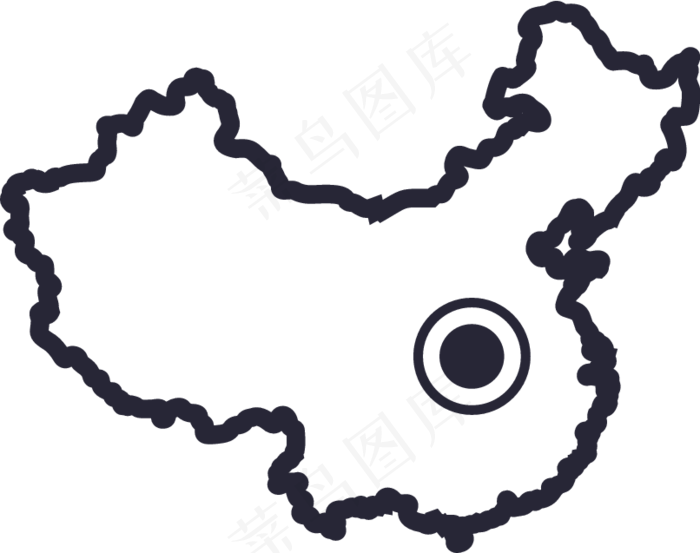 彩色卡通地图导航地标矢量素材
