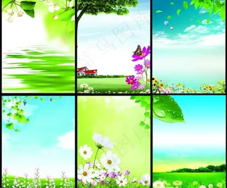 绿色展板 春天背景图片