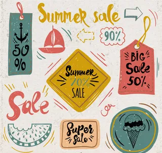 夏季销售卡手绘