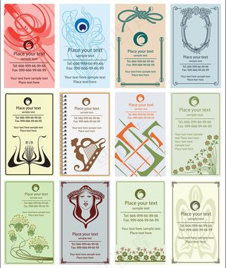 复古的竖版卡片背景矢量素材