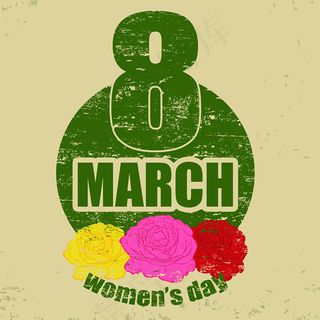 鲜花装饰妇女节海报矢量素材