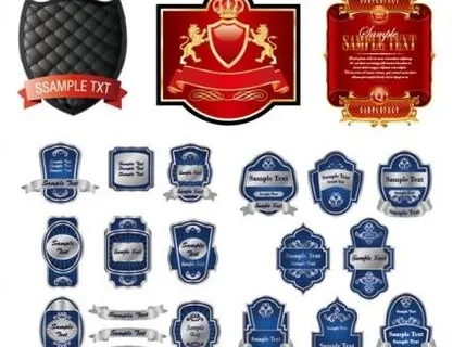 各种丝带label矢量