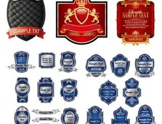 各种丝带label矢量