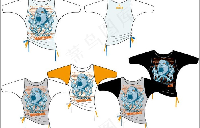 t shirt t恤 印花 時尚 ...ai矢量模版下载