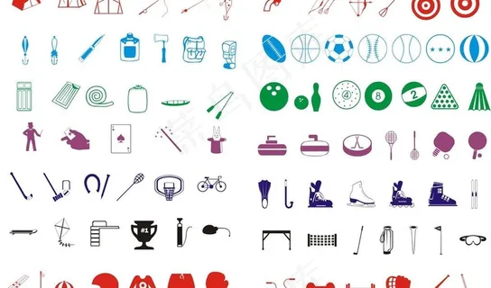 体育器材矢量图图片