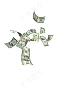 手绘美金钞票漂浮元素 手绘美金钞票漂浮元素