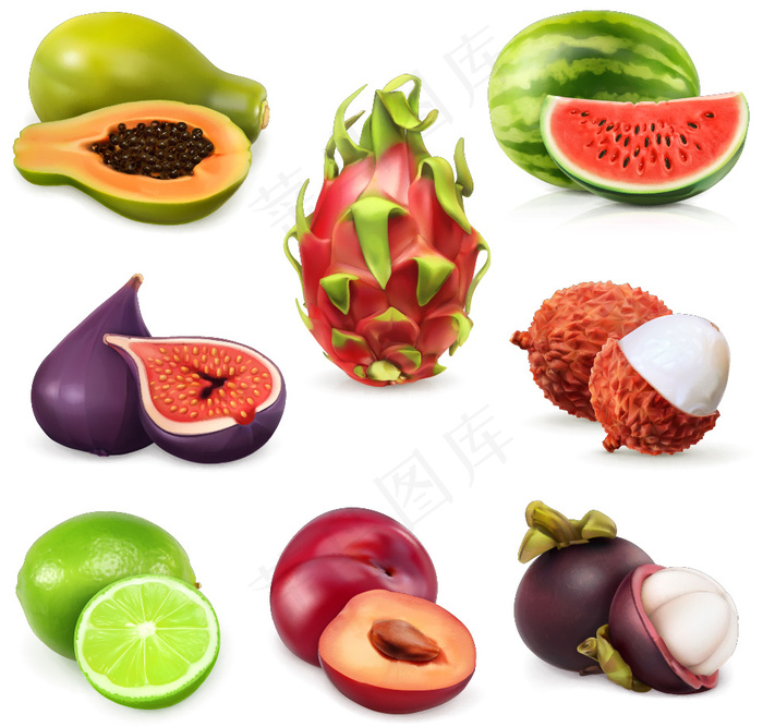 精美卡通水果设计矢量素材