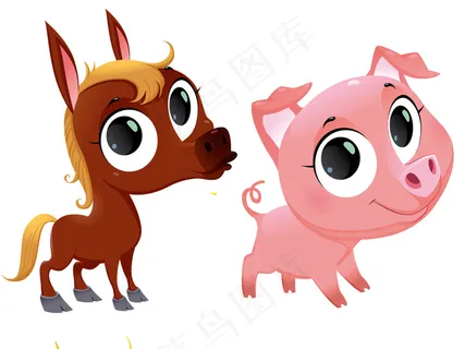 手绘萌宠可爱小动物eps矢量素材