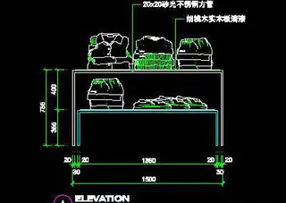 商场装修施工图纸、服装类道具cad...