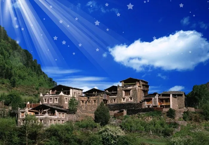 风景 风景画 风景素材 蓝天 白云...(2844X2133(DPI:200))psd模版下载