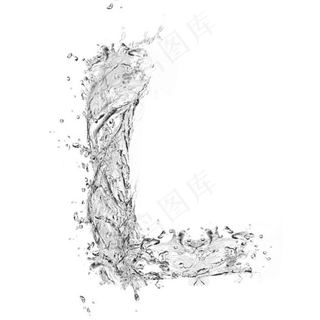 酷炫水花特效字母分层素材L酷炫水花特效字母分层素材L