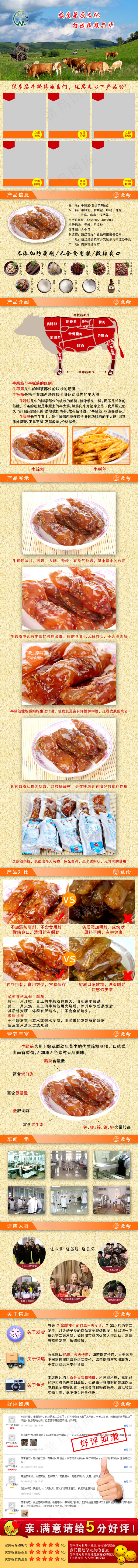 牛蹄筋详情页psd模版下载