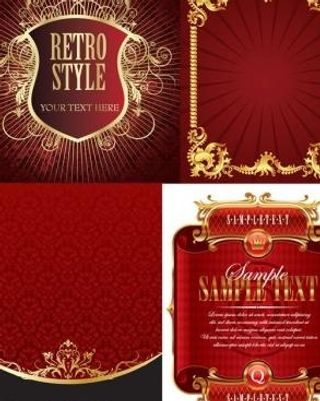 4金色欧式花纹花边矢量