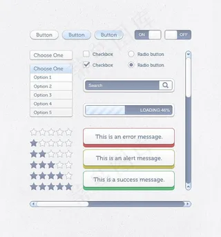 灰蓝色网页UI元素