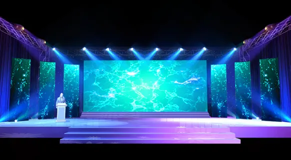 震撼创意企业年会室外舞美舞台效果图