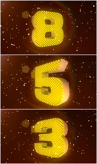 3D黄色粒子倒计时