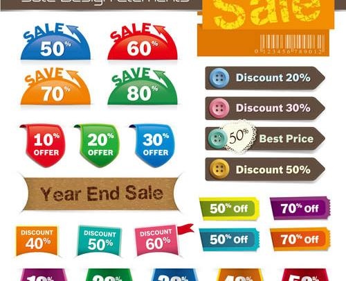 销售打折标签矢量素材
