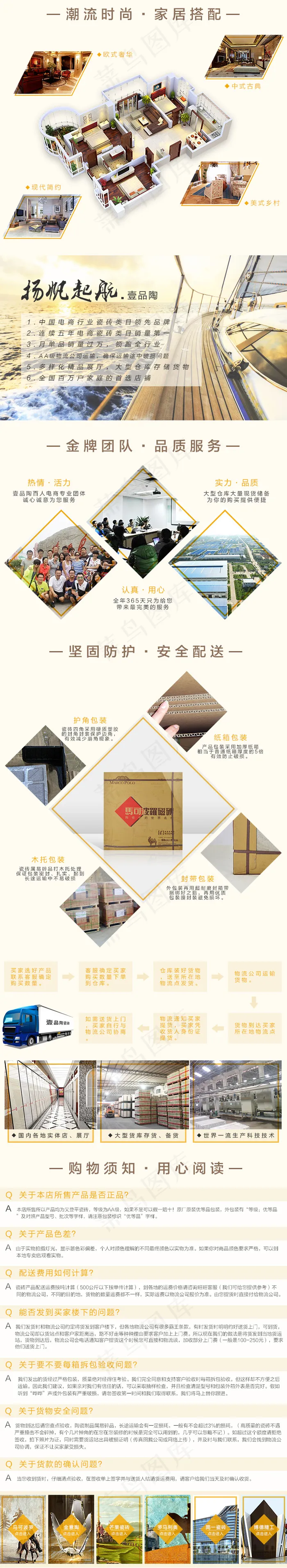 淘宝详情页后面的物流买家须知部分