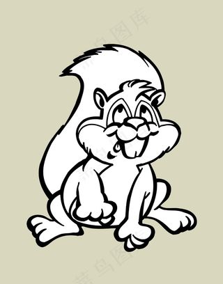 卡通动物松鼠简笔插画