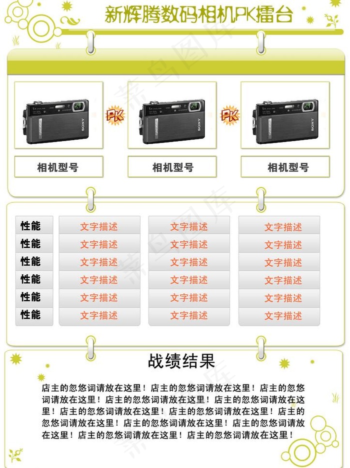 数码相机产品pk对比对照图图片