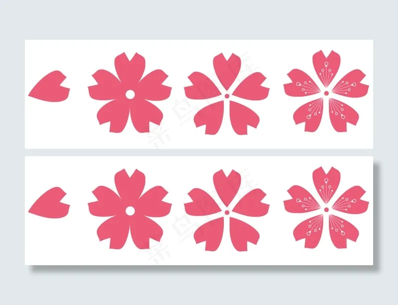 日本风卡通矢量樱花ai矢量模版下载