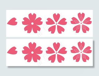 日本风卡通矢量樱花