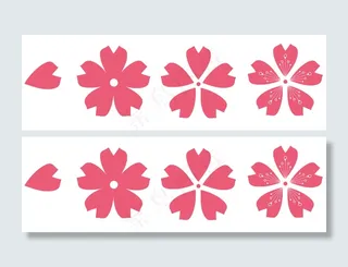 日本风卡通矢量樱花