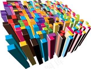 五颜六色的立体柱体矢量素材
