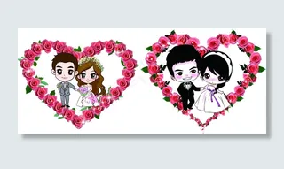 心形粉红玫瑰花