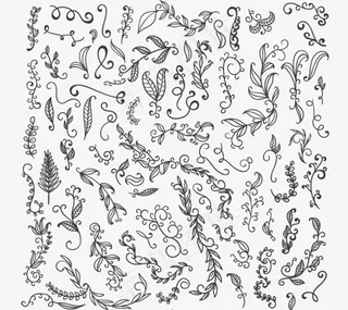 缤纷手绘树叶矢量素材