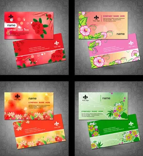 婚庆花朵名片设计PSD素材 婚庆花朵名片设计PSD素材