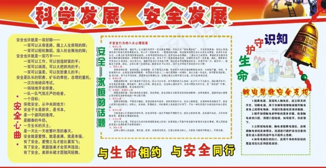 科学发展安全发展知识展板cdr矢量模版下载