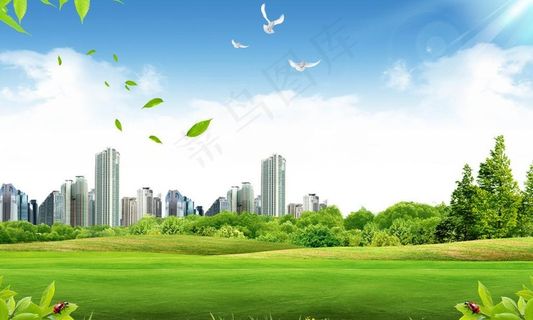 蓝天白云草地图片