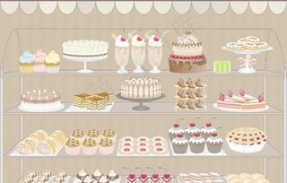 漫画展示店03矢量