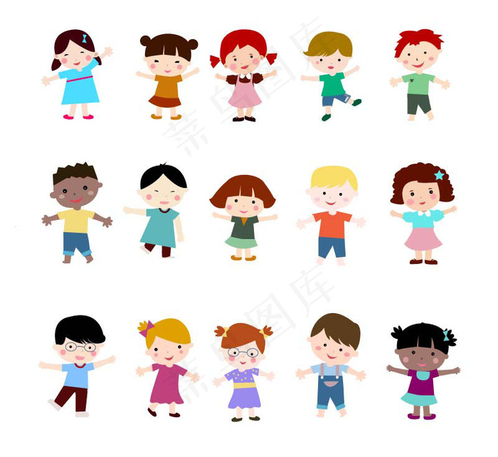 幼稚园孩童矢量图
