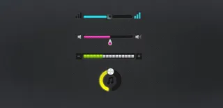 音乐控件进度条PSD分层素材