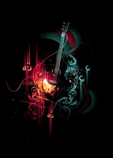 矢量潮流吉他音乐背景素材 矢量潮流吉他音乐背景素材