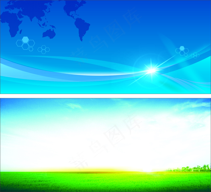 蓝色绿色科技背景