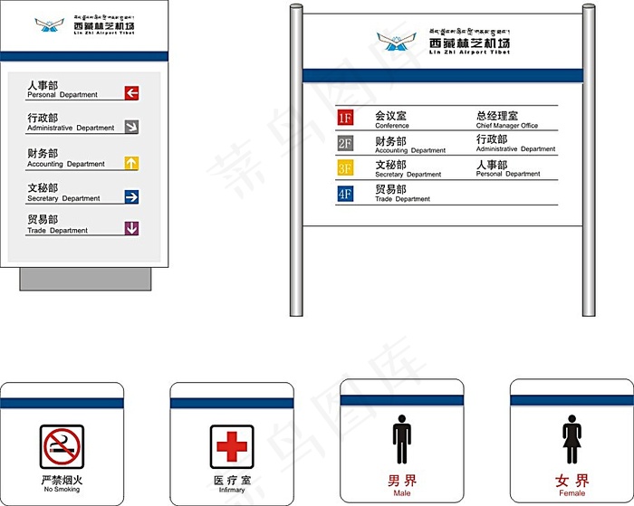 矢量导视牌警示牌模板素材