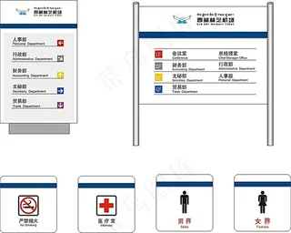 矢量导视牌警示牌模板素材
