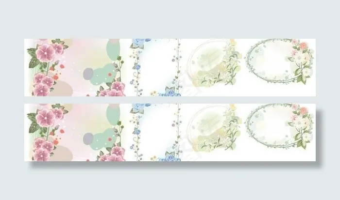 4花图案的边框EPS矢量素材