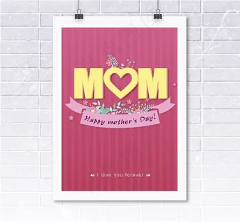 母亲节亮色海报